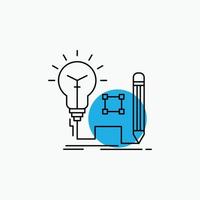 Idea. insight. key. lamp. lightbulb Line Icon vector