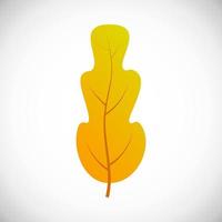 Yellow oak leaf. Autumn leaf of a tree on a white background. Vector illustration