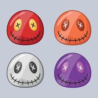 Halloween Spooky Monster Head Collection Vector