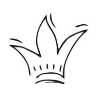 Hand drawn crown. Simple graffiti sketch queen or king crown. Royal imperial coronation and monarch symbol vector