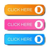 Set of three modern gradient buttons with shadows. Read more Buttons. Vector illustration