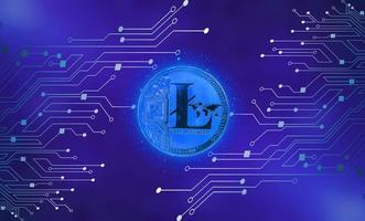 LTC Mining concept cryptocurrency Digital money transformation for next generation technology with blurred background photo