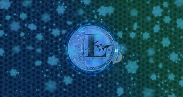 LTC Mining concept cryptocurrency Digital money transformation for next generation technology with blurred background photo