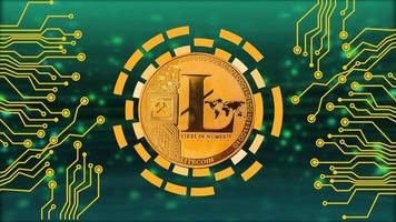 LTC Mining concept cryptocurrency Digital money transformation for next generation technology with blurred background photo