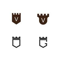ilustración del icono del vector del logotipo del castillo