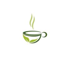 Cup of tea logo template vector icon illustration