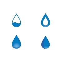 Set of abstract blue water drops symbols vector