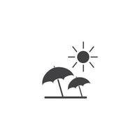 Ilustración de icono de vector de plantilla de logotipo de paraguas