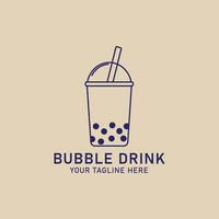 logotipo de arte de línea de bebida de burbujas, icono y símbolo, diseño de ilustración vectorial vector