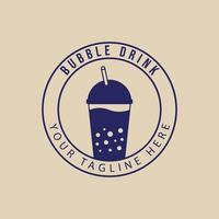 Bubble drink vintage logo, icon and symbol, with emblem vector illustration design