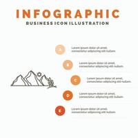 hill. landscape. nature. mountain. scene Infographics Template for Website and Presentation. Line Gray icon with Orange infographic style vector illustration