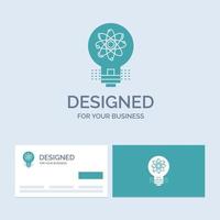 idea. innovation. light. solution. startup Business Logo Glyph Icon Symbol for your business. Turquoise Business Cards with Brand logo template. vector