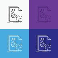 Api. app. coding. developer. software Icon Over Various Background. Line style design. designed for web and app. Eps 10 vector illustration