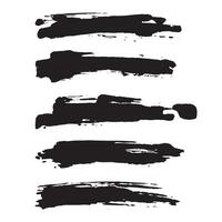 Ink grunge brush stroke collection vector