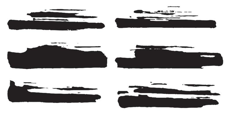 Abstract hand painted ink brush stroke set