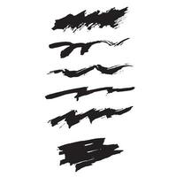 Abstract hand painted ink brush stroke set vector