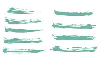 Colorful ink brush stroke collection vector