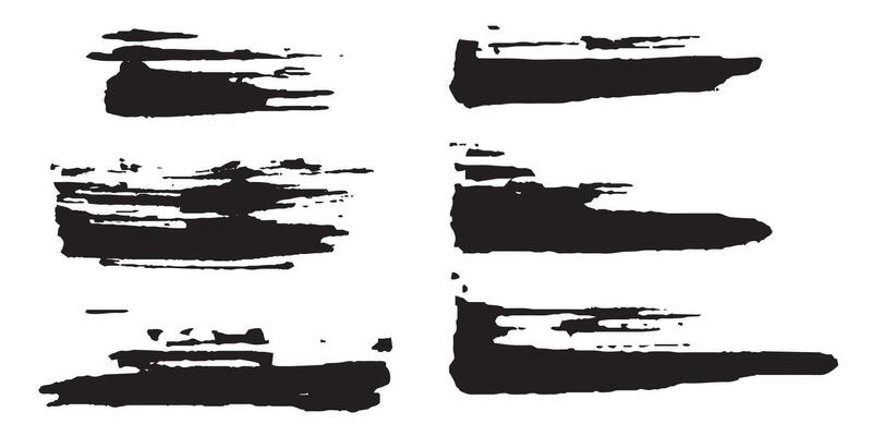 Hand drawn ink brush stroke set