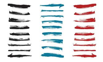 Colorful ink brush stroke collection vector