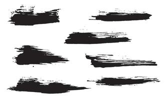 Ink grunge brush stroke collection vector