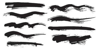 Collection of grunge brush strokes vector