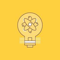 idea. innovation. light. solution. startup Flat Line Filled Icon. Beautiful Logo button over yellow background for UI and UX. website or mobile application vector