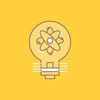 idea. innovation. light. solution. startup Flat Line Filled Icon. Beautiful Logo button over yellow background for UI and UX. website or mobile application vector