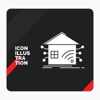 Red and Black Creative presentation Background for Automation. home. house. smart. network Glyph Icon vector