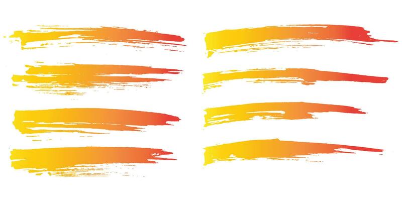 Gradient color ink brush stroke collection