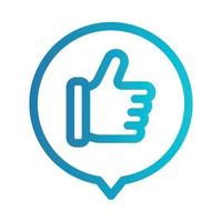 Flat illustration on a theme thumbs up vector