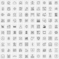 Pack of 100 Universal Line Icons for Mobile and Web vector