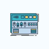 Audio. mastering. module. rackmount. sound Flat Icon. green and Yellow sign and symbols for website and Mobile appliation. vector illustration