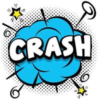 crash Comic bright template with speech bubbles on colorful frames vector