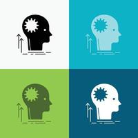 Mind. Creative. thinking. idea. brainstorming Icon Over Various Background. glyph style design. designed for web and app. Eps 10 vector illustration