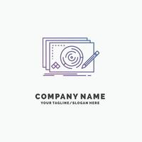 Level. design. new. complete. game Purple Business Logo Template. Place for Tagline vector