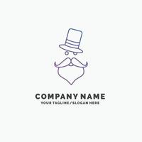 moustache. Hipster. movember. Santa Clause. Hat Purple Business Logo Template. Place for Tagline vector