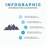 mountain. landscape. hill. nature. scene Infographics Template for Website and Presentation. GLyph Gray icon with Blue infographic style vector illustration.