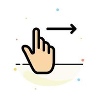 Finger Gestures Right Slide Swipe Abstract Flat Color Icon Template vector