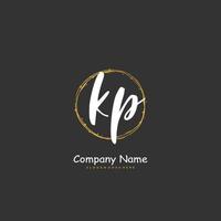 KP Initial handwriting and signature logo design with circle. Beautiful design handwritten logo for fashion, team, wedding, luxury logo. vector