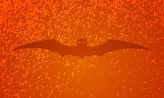 Happy Halloween orange festive background with bat. Vector illustration.