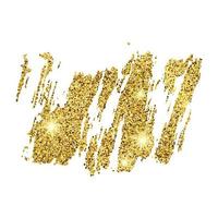 Golden Paint Glittering backdrop on a white background. Background with gold sparkles and glitter effect. Empty space for your text. Vector illustration