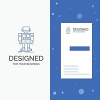 Business Logo for autonomous. machine. robot. robotic. technology. Vertical Blue Business .Visiting Card template vector