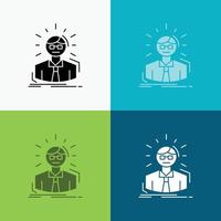 Manager. Employee. Doctor. Person. Business Man Icon Over Various Background. glyph style design. designed for web and app. Eps 10 vector illustration