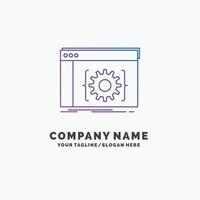 Api. app. coding. developer. software Purple Business Logo Template. Place for Tagline vector