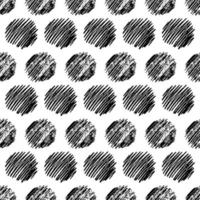 Seamless pattern with hand drawn black circle scribble smear. Abstract grunge texture. Vector illustration