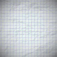 viejo papel de cuaderno abollado con lugar para el texto. ilustración vectorial vector