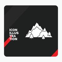 Red and Black Creative presentation Background for mountain. landscape. hill. nature. tree Glyph Icon vector