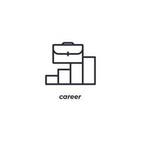Vector sign career symbol is isolated on a white background. icon color editable.
