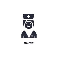 Vector sign nurse symbol is isolated on a white background. icon color editable.