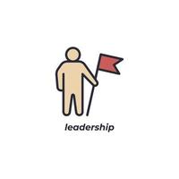 Vector sign leadership symbol is isolated on a white background. icon color editable.